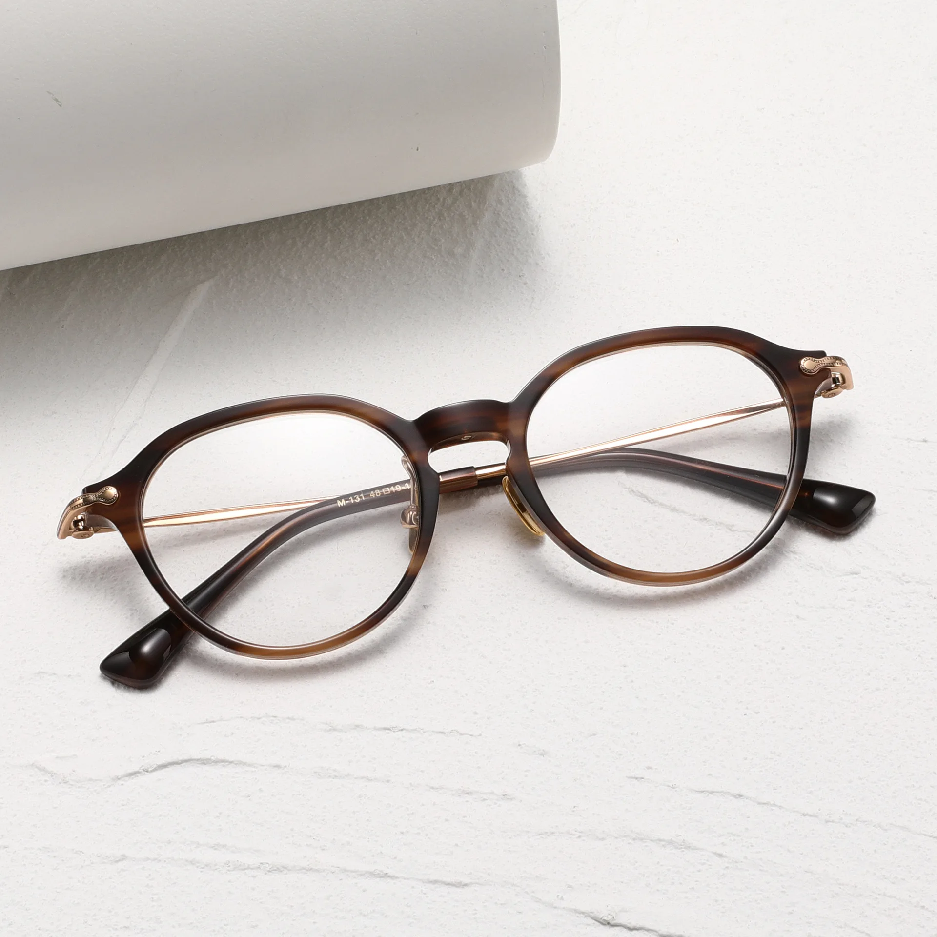 Ретро ультра легкие ацетатные чистые титановые очки оправа чистый титановый эластичный шаблон