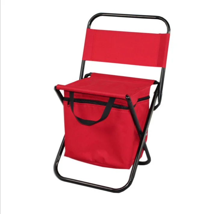 Adjustable portable folding comfortable 600D oxford fishing cooler stool wholesale factory foldable custom chairs with backrest