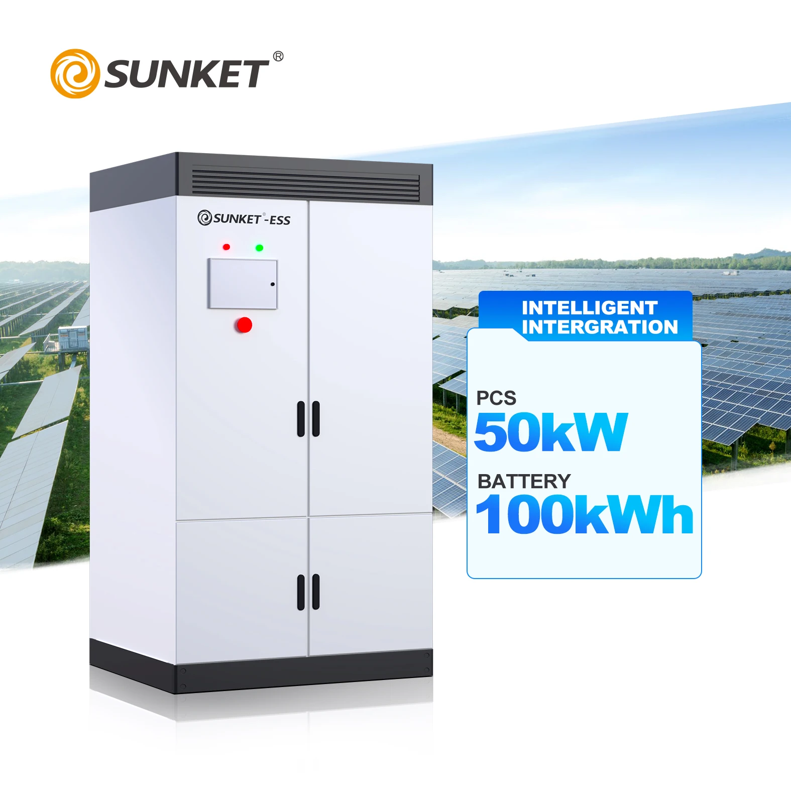Industrial Commercial Solar On Grid 120Ah 100kWh Lifepo4 Battery ESS Integrated Container Energy Storage System