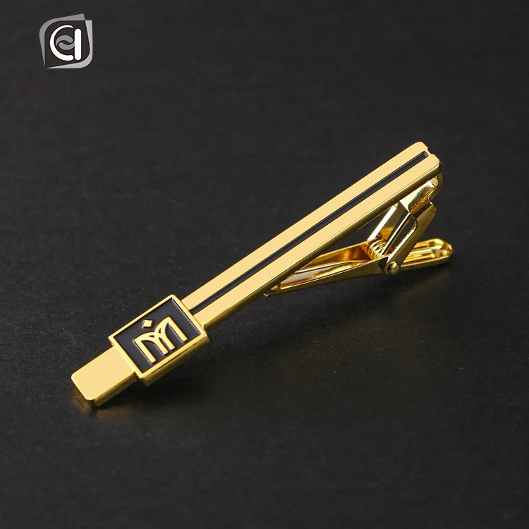 logo die casting soft enamel bus gold metal cufflinks blank tie clip set