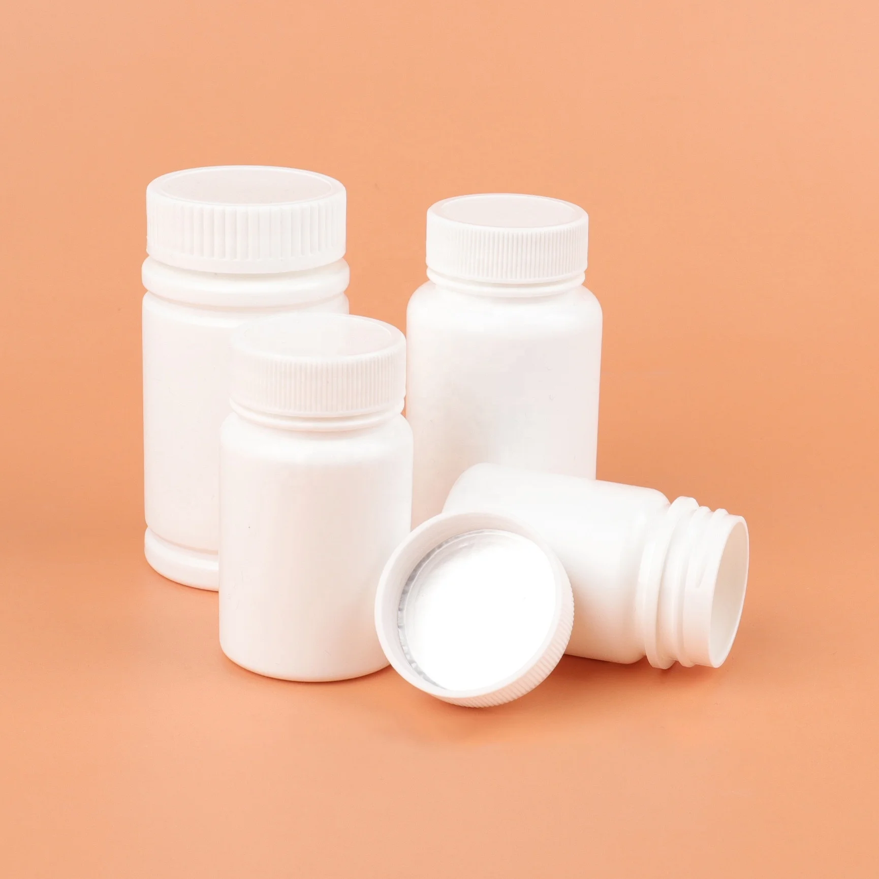 Manufacture direct HDPE PET PE plastic medical tablet bottle with aluminum sealing film