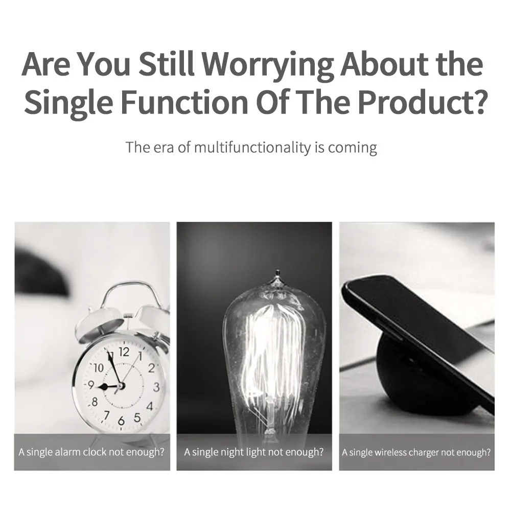 Новинка 2021 10 Вт будильник мобильный телефон 4 в 1 или 3 в 1 Быстрое беспроводное зарядное устройство Qi подставка для лампы