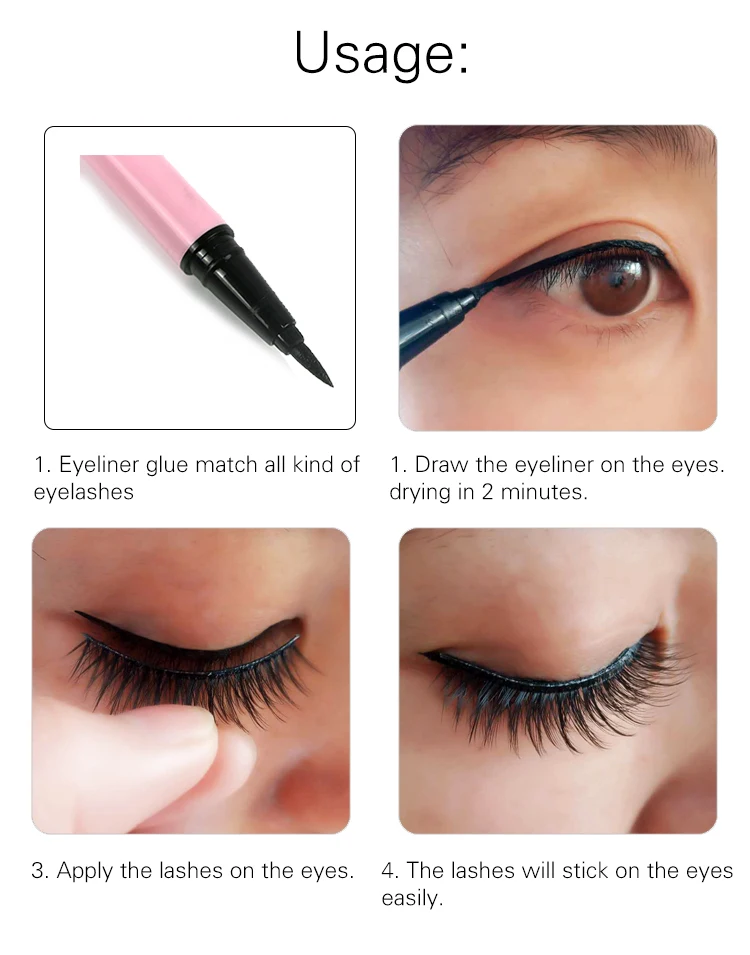 
Waterproof Private Label Eyelash Eyeliner Glue Pen Match Any Eyelashes with Customized Packaging Eyeliner Glue 