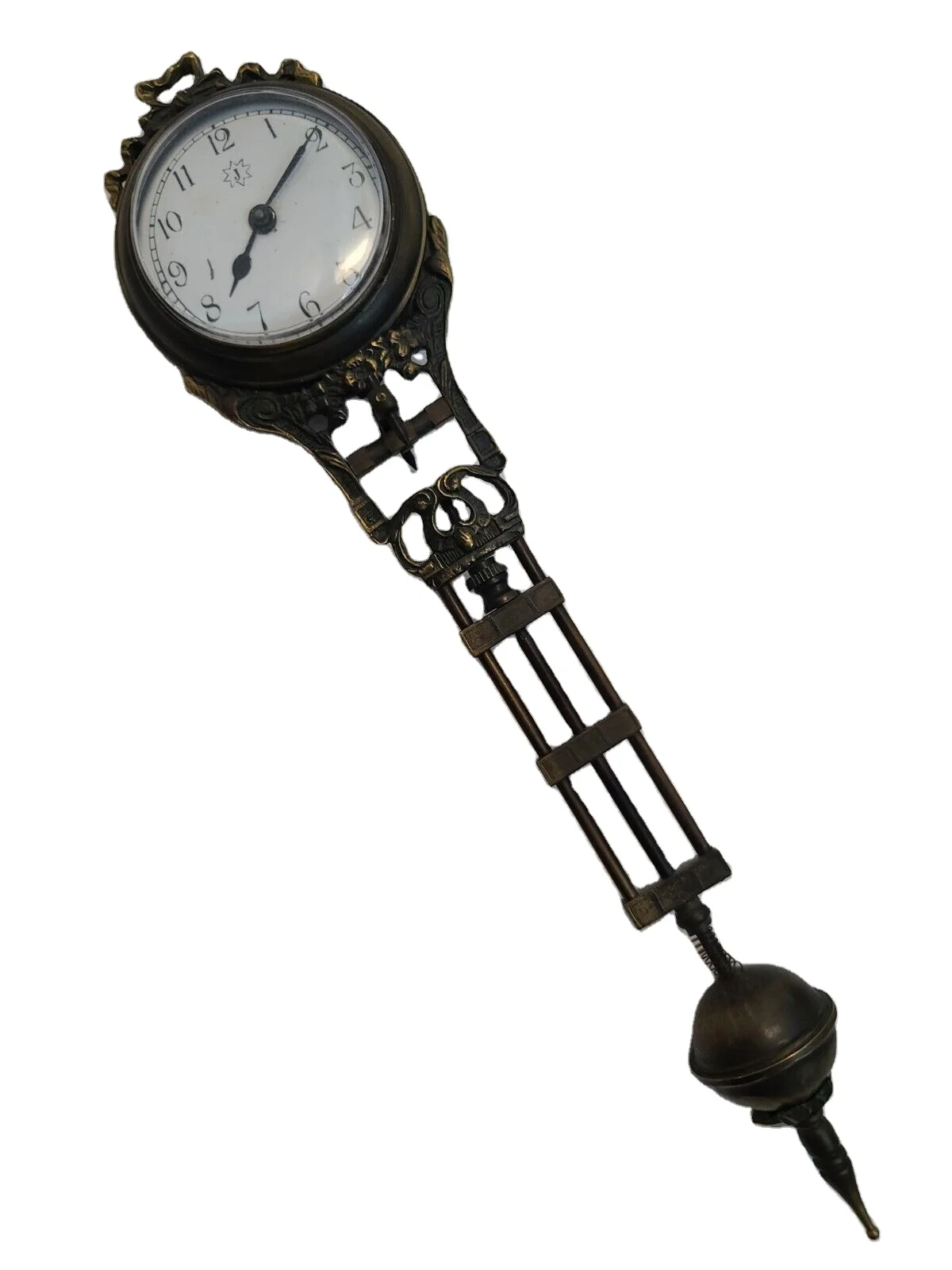 Imitated from 17th America Antique Brass Diana Style  Figure 3 Days Swinging Swinger  Pendulum Mechanical Table Clock/Watch