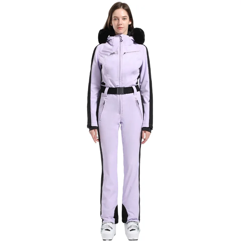 2021 Classical Fashionable Style Waterproof Windbreaker Cool Ski Outfits Insulated Womens Retro Ski Onesie Snow Suit On Sale