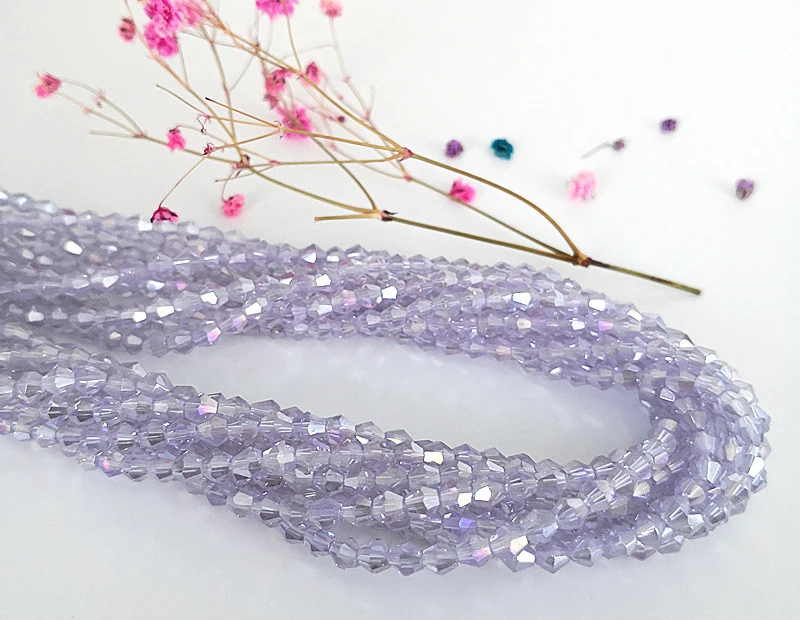 2021 Wholesale 3mm 4mm 5mm 6mm 8mm Bicone AB Colorful DIY Crystal Glass Beads