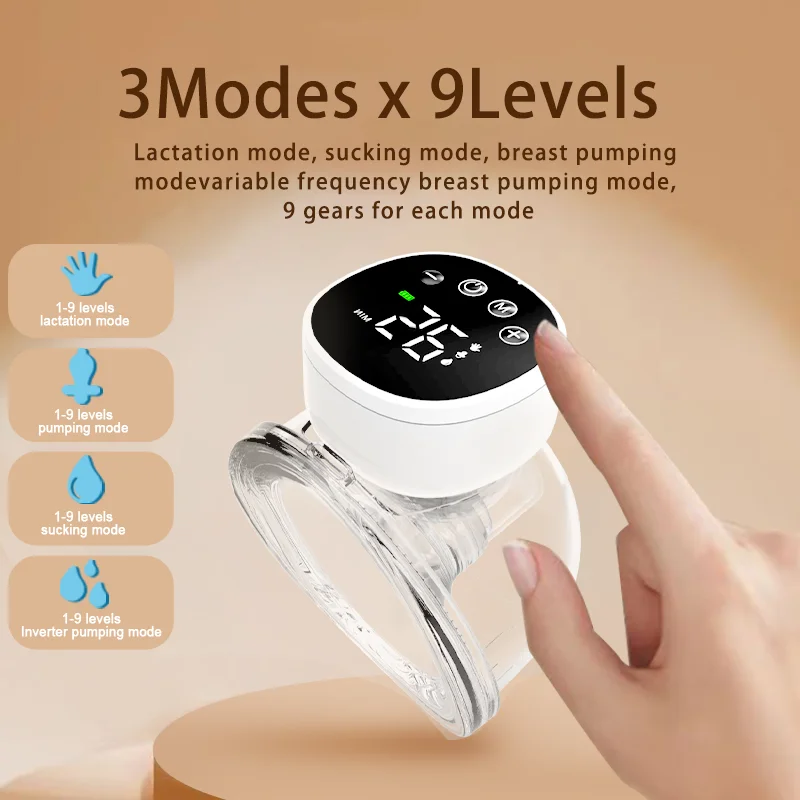 baby wearable silicon portable wireless feeding Breast Milk Pump Intelligent  Hands Free Electric Breast milk Pump