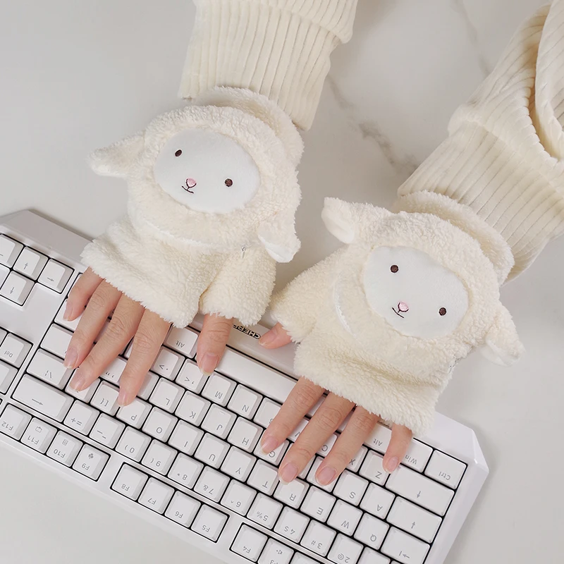 Janpim Wearable Hand Warmer Heating Gloves Knitted Cotton Winter Cotton Gloves for Women Plastic Portable Heating Wire Free Size