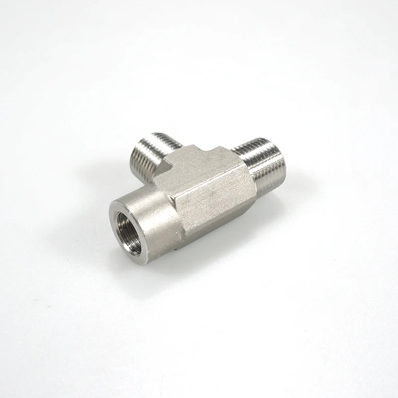 Stainless steel high pressure male and female thread tee pipe fittings