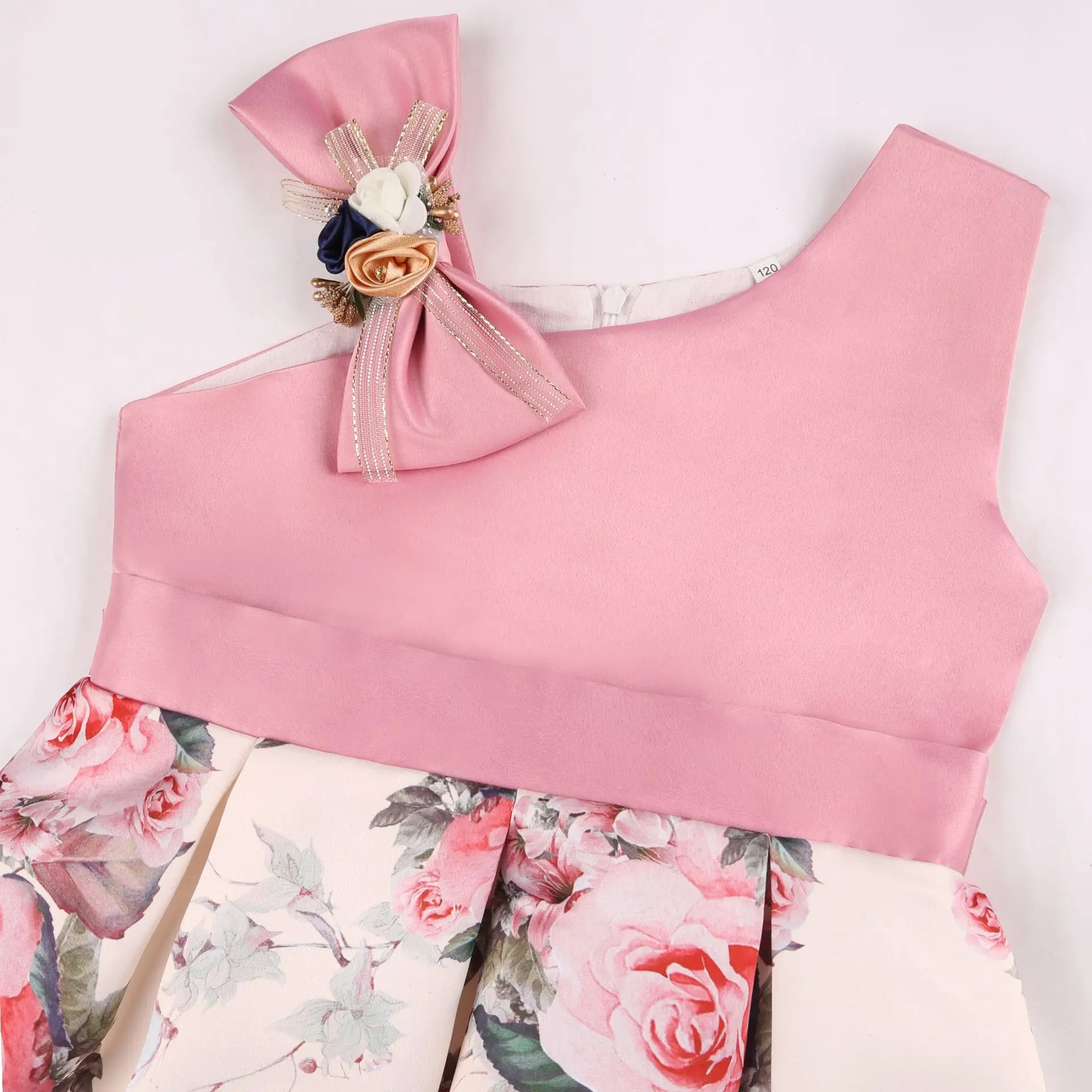 2024 New Arrival 6 To 10 Years Old Big Bow Decoration Wedding Dress Sleeveless Flower Girls Dresses for Fancy Party