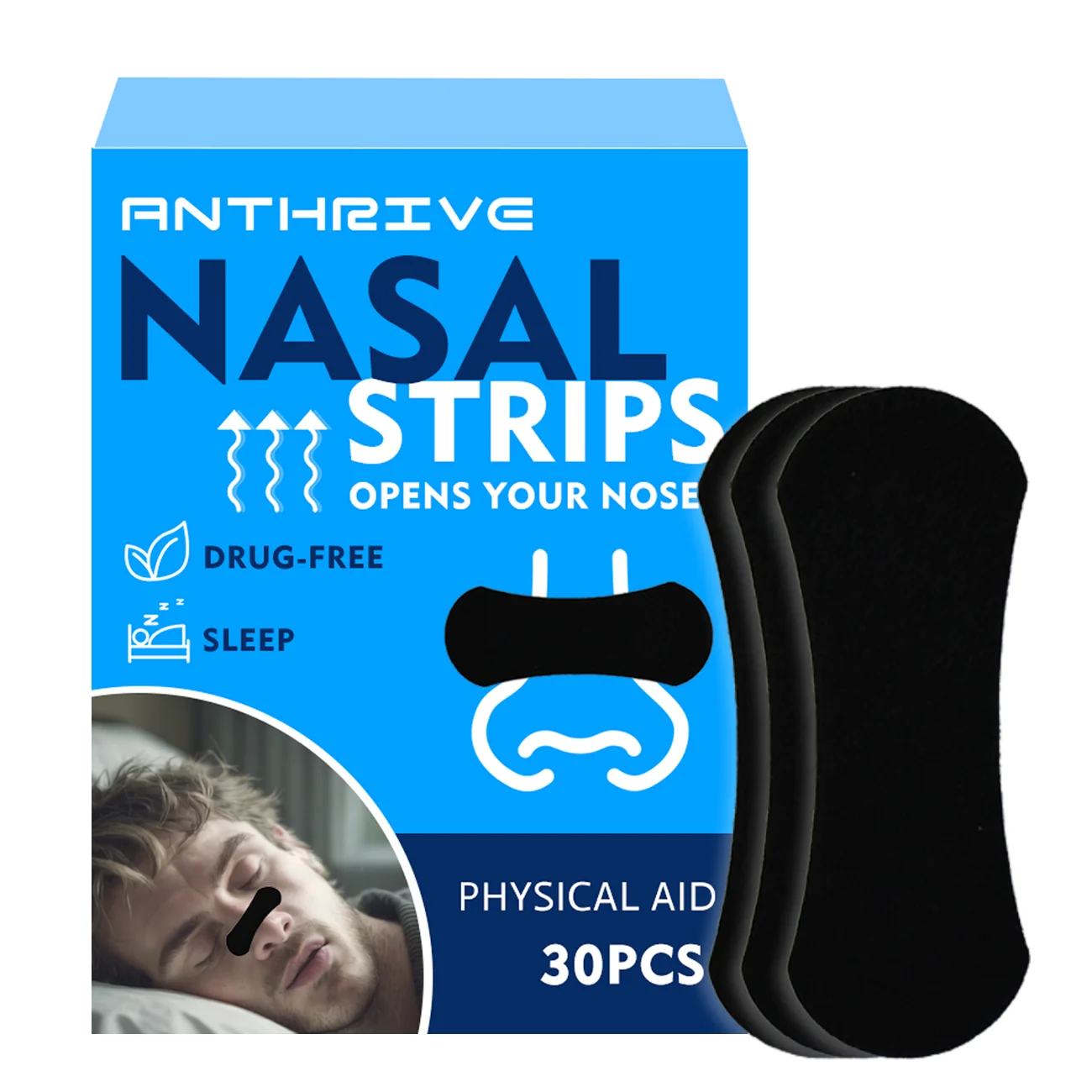 Anthrive New Arrival Sleep Strips Waterproof Nose Strips Breathing Anti Snoring Nasal Strips For Better Breath