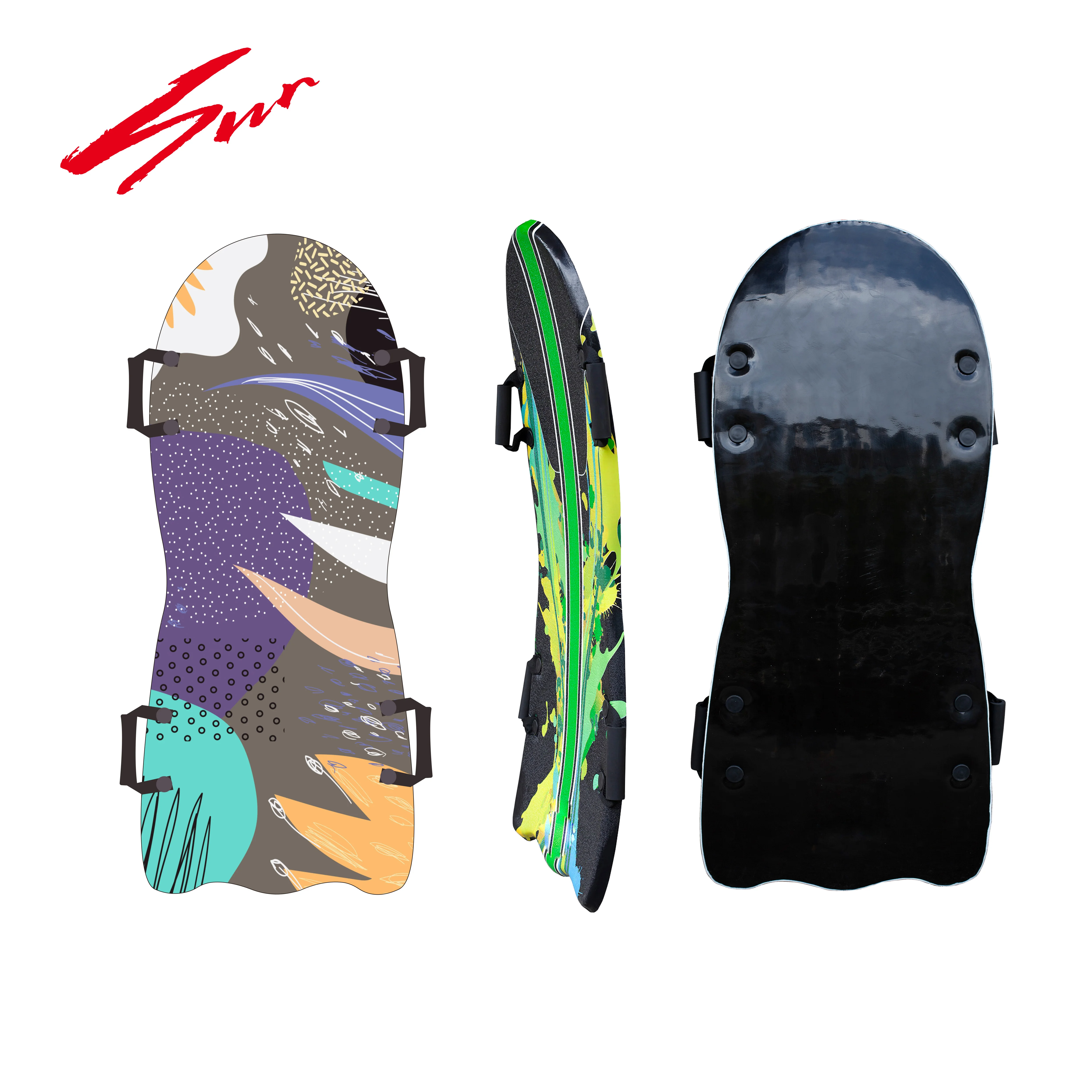 Kids Foam Plastic Kneeling Snow Slider Board Flexible Flyer Trick 360 Knee Sled