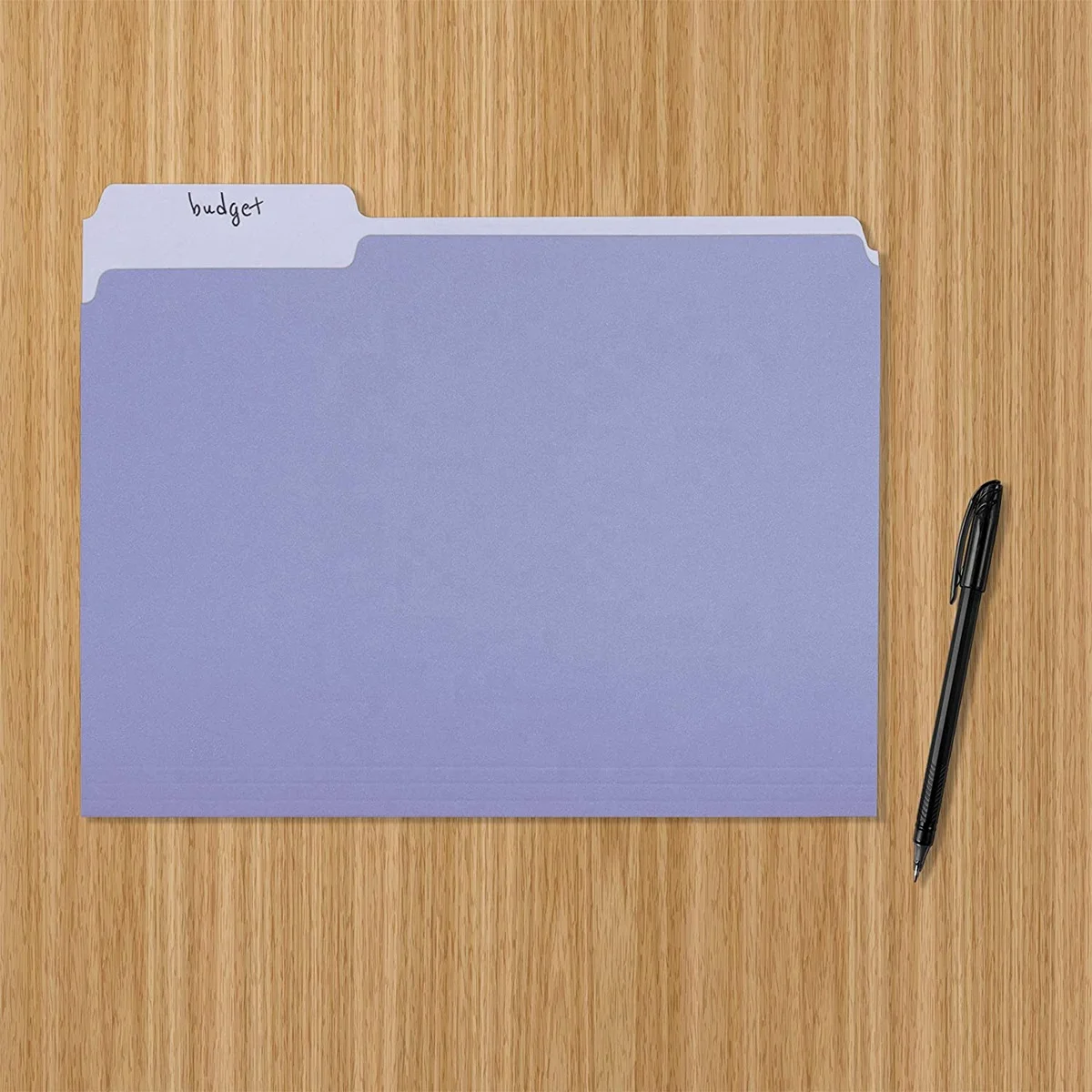 office stationary Durable 11 pt Lavender 1/3 Cut Tab Letter Size 8.5 by 11 inches Colorful Manila file folders