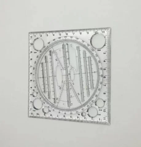 
 Оптовая продажа, многофункциональная линейка для рисования с художественным дизайном, измерительный шаблон, Геометрическая круглая линейка  