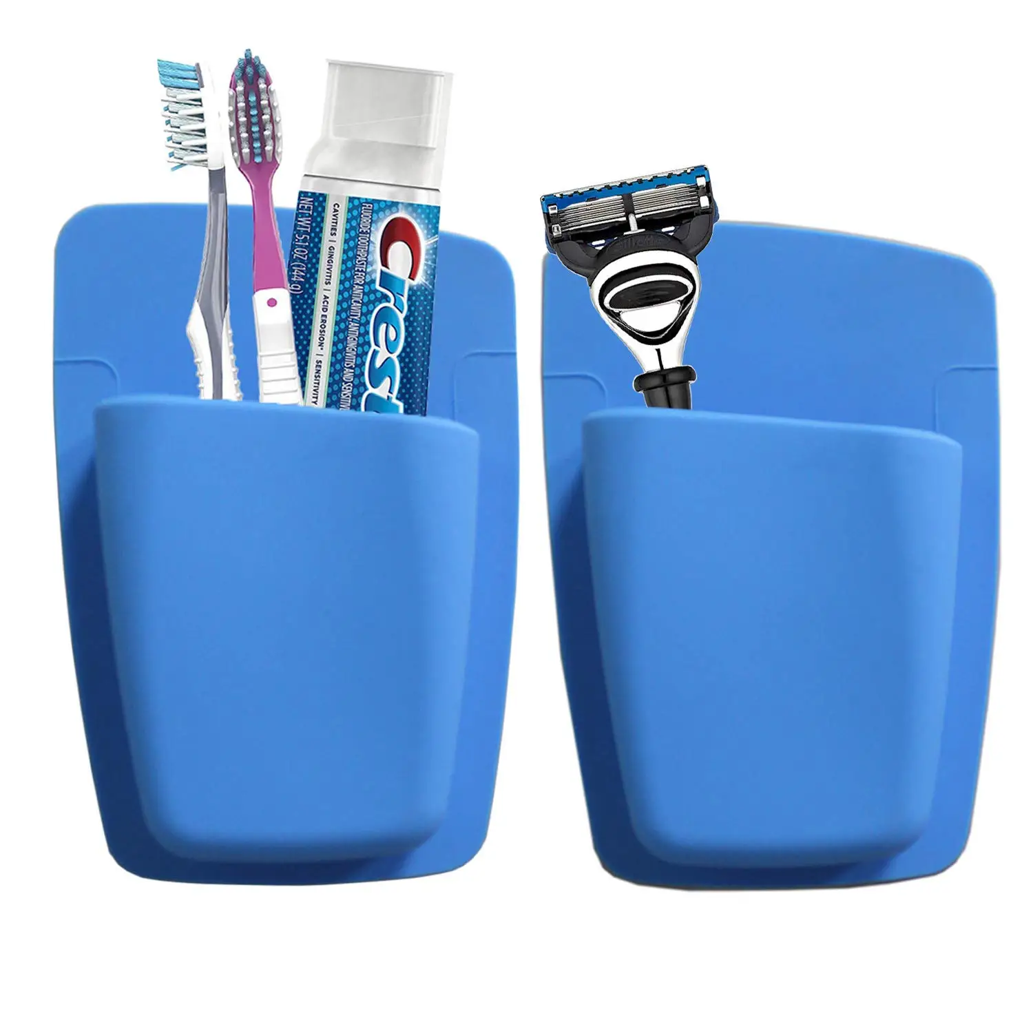 Storage rack toothbrush holder suction bathroom makeup containers hanging organizer