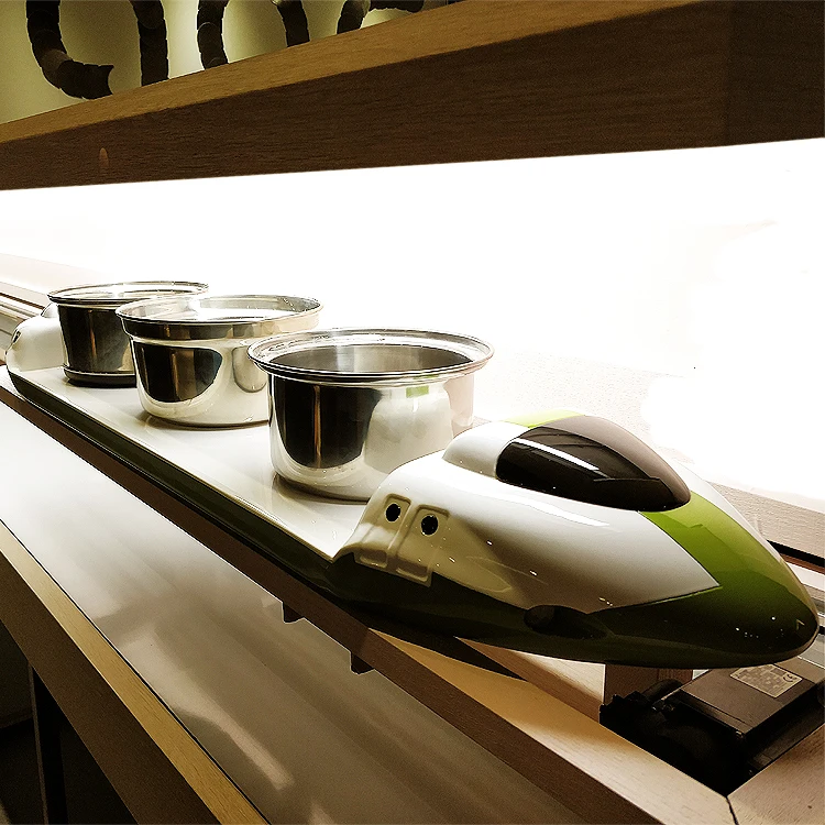 rotary hot sale best discount conveyor bend belt dinning table sushi train with computer system electric-driving bend belt