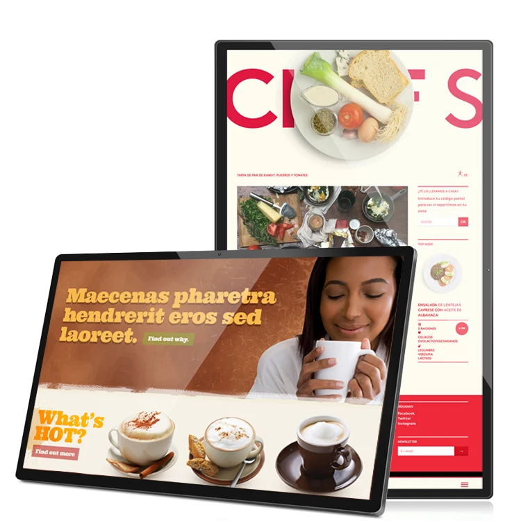 32' Digital signage Quad Core 1920*1080  10 Points Capacitive Touch Screen Wall Mounted Android Medium Advertising Player