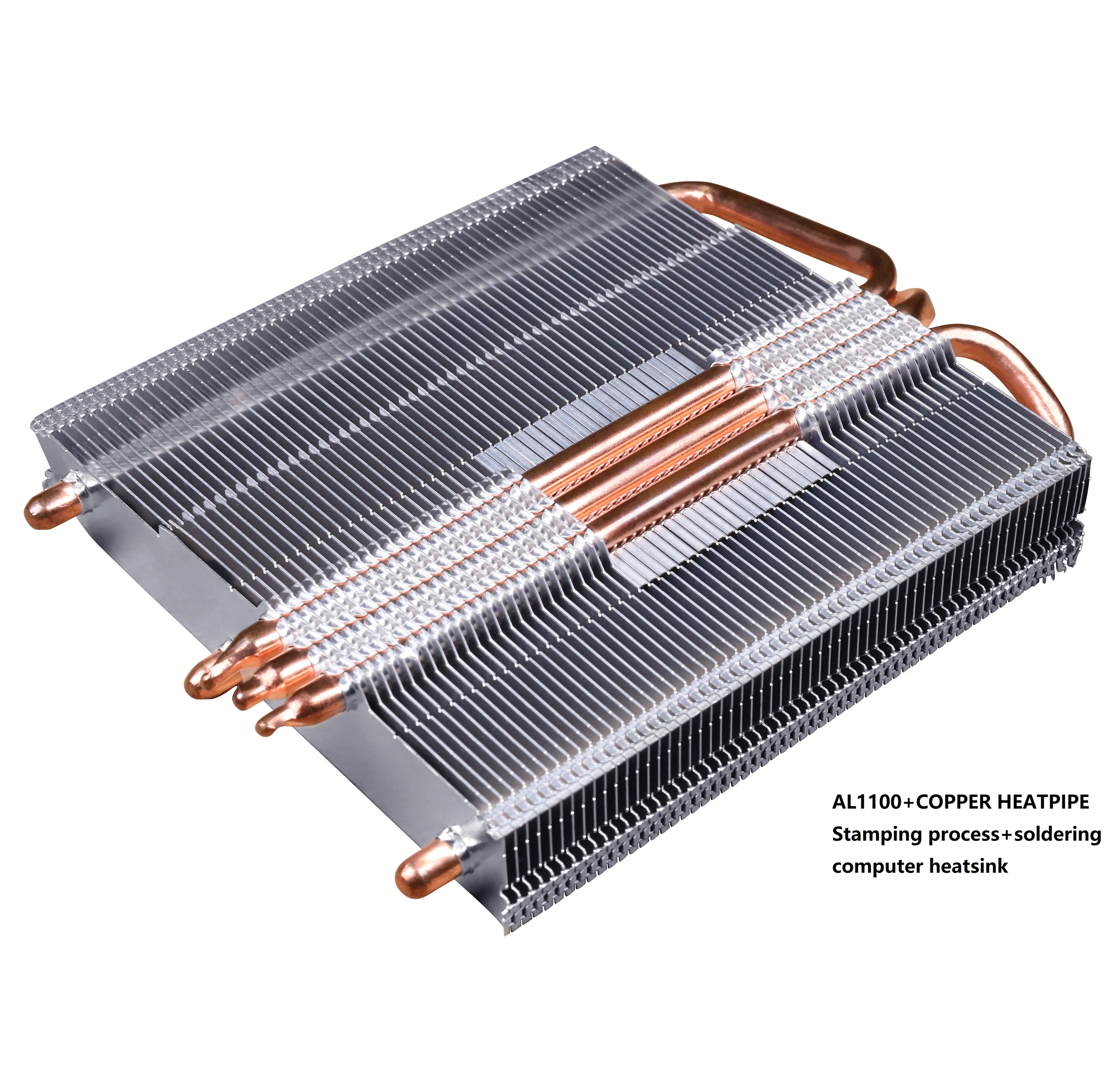 heat pipe pressed into bonded fin heat sink