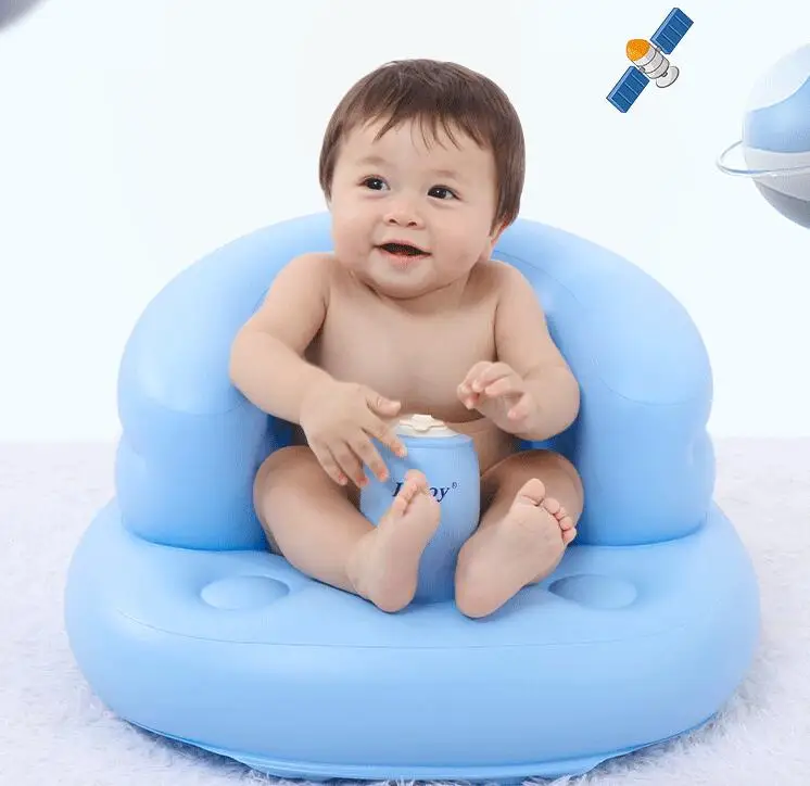 EN71 PVC BSCI FCCA inflatable baby seat for beach air chair baby camping chair dining paly shower build in pump