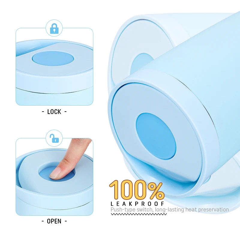 2024 Everich New Launching 350ML Leak-proof Double Wall Insulation Sport Tumbler with Press Lid