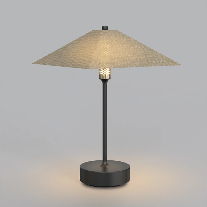 Hot Sale Decorated Fabric Table Lamp Dimmable Living Room Replaceable Lampshade Rechargeable Table Light