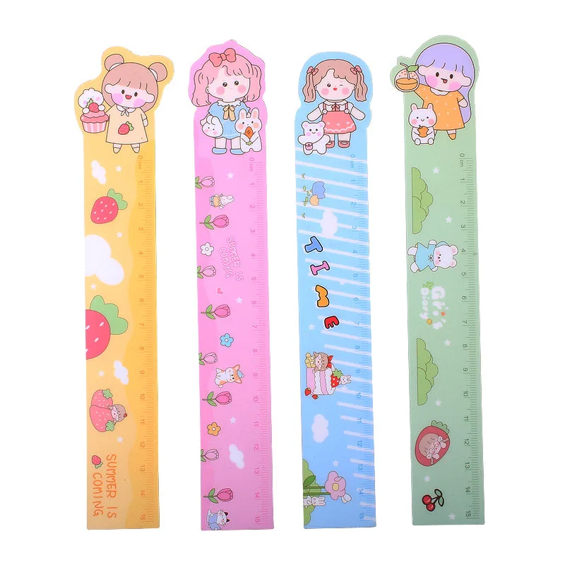 Custom Design Full Color Printing Flexible PVC Ruler 15 cm Soft Plastic Straight Ruler For Students