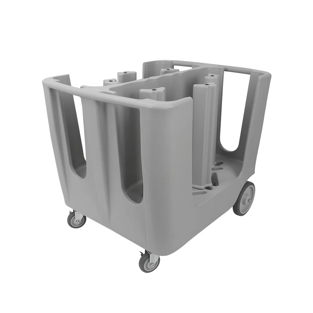 Adjustable Plastic Plate Dish Cart PP Material Serving Trolley for Kitchen Equipment Mobile Food Tray Moving Cart