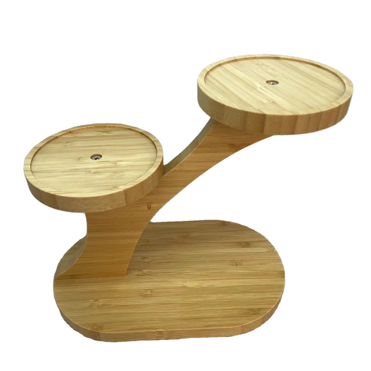 Bamboo Stand Cute Table Tray Display Rack Desk Ornament Wooden Shelf Indoor