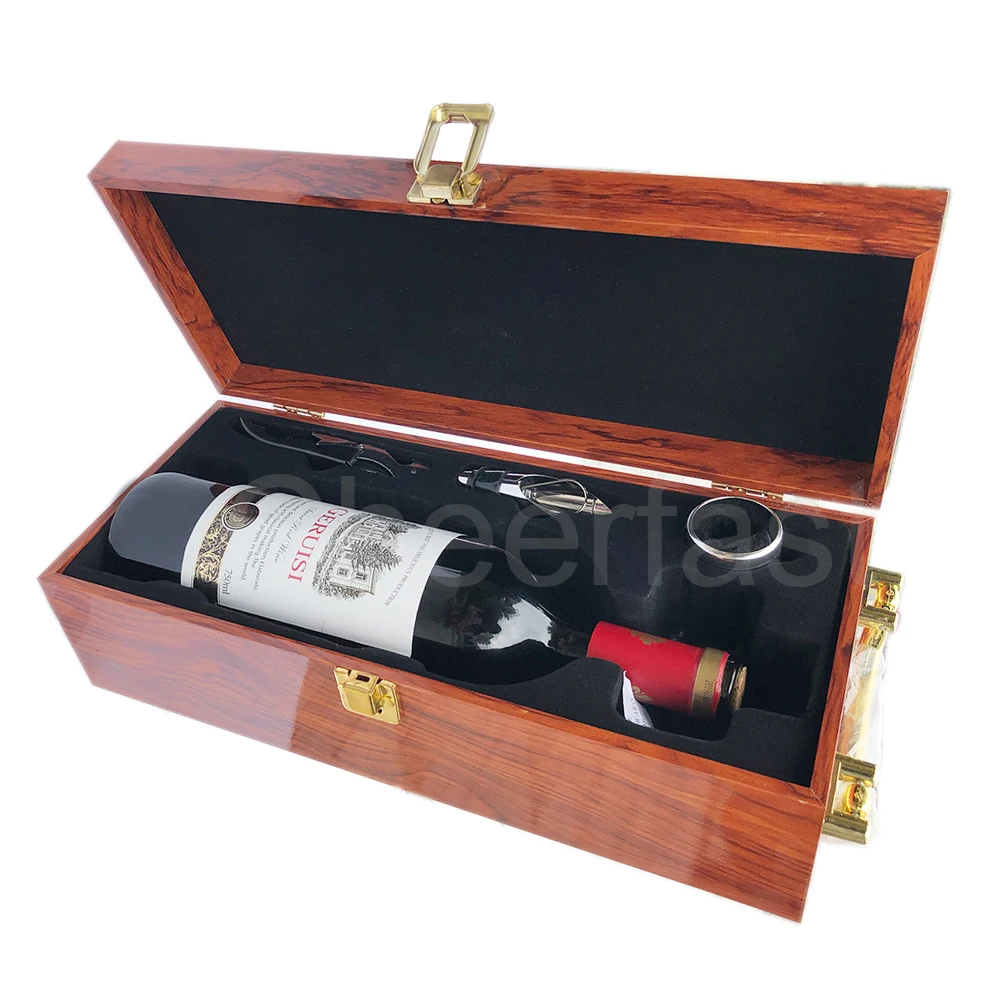 Decorative Whiskey Wooden Single Wine Box Bottle