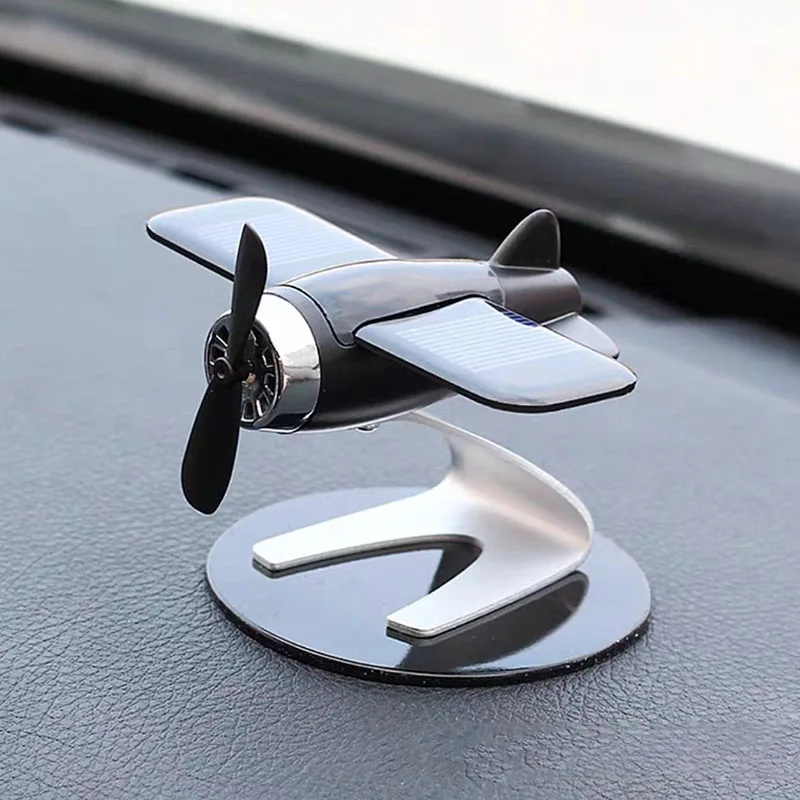 Creative Solar Airplane Car Dashboard Decoration Car Essential Oil Diffuser Fragrance Aromatherapy Diffuser Desk Ornaments