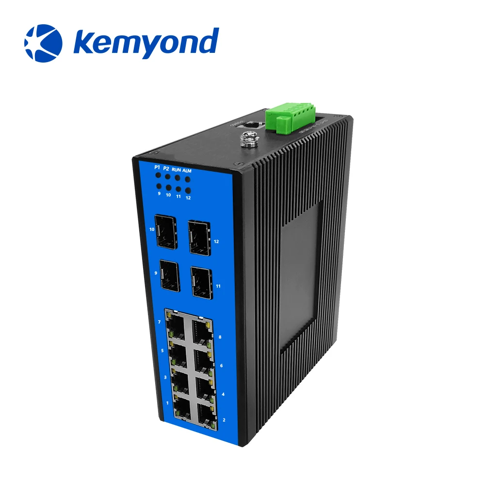 Горячая Распродажа управляемая din-рейка 4 Гб SFP порта 8 портов Ethernet волоконно-оптической сети выключатель S2100D-G4T8 промышленный