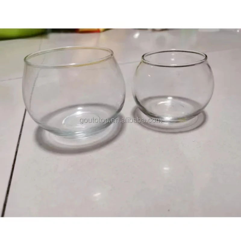 Crystal transparent spherical vogue candle jar glass candlestick ornaments egg cup candle holder empty cup