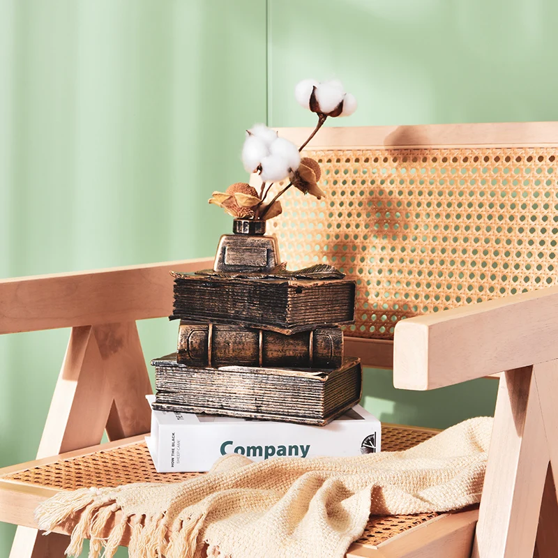 Nordic crafts simulation book decoration resin dried flower vase