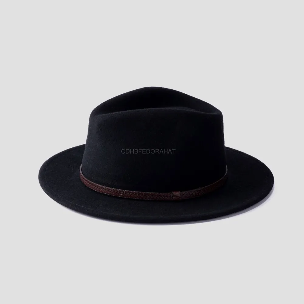 Wholesale 100% wool gentleman trendy multiple sizes color panama fedora hat with belts unisex