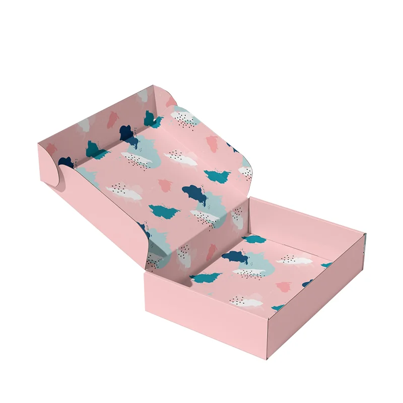 Custom Logo Cardboard Cartons Shipping Mailer Box Pink Cosmetic Set Cosmetics Mailing Skin Care Corrugated Packaging Boxes