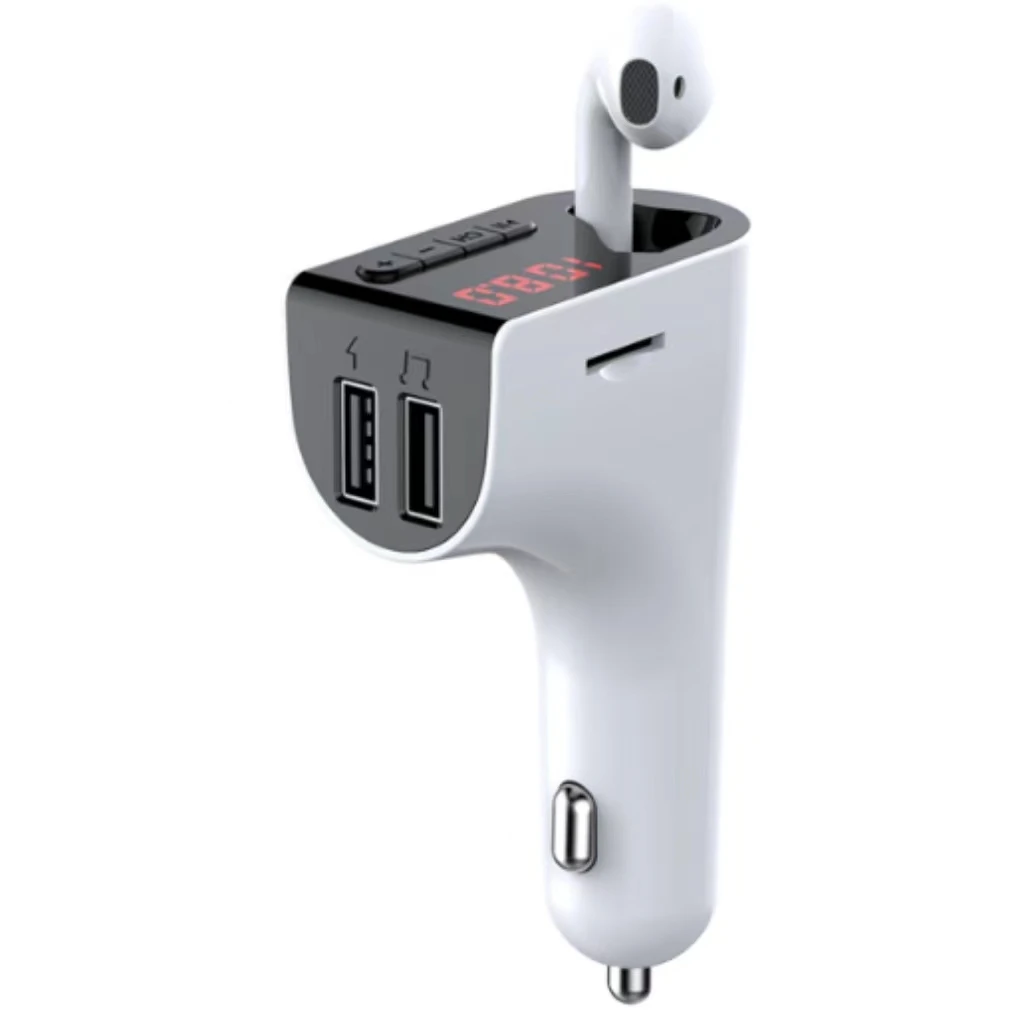 FM Bluetooth V5.0 Car Kit with Colorful Light  Car Music Player Hifi Bass Wireless Bluetooth FM Transmitter