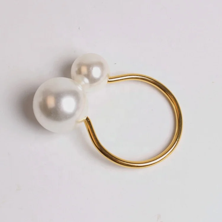 new style hotel table make decorative simple pearl wedding napkin ring