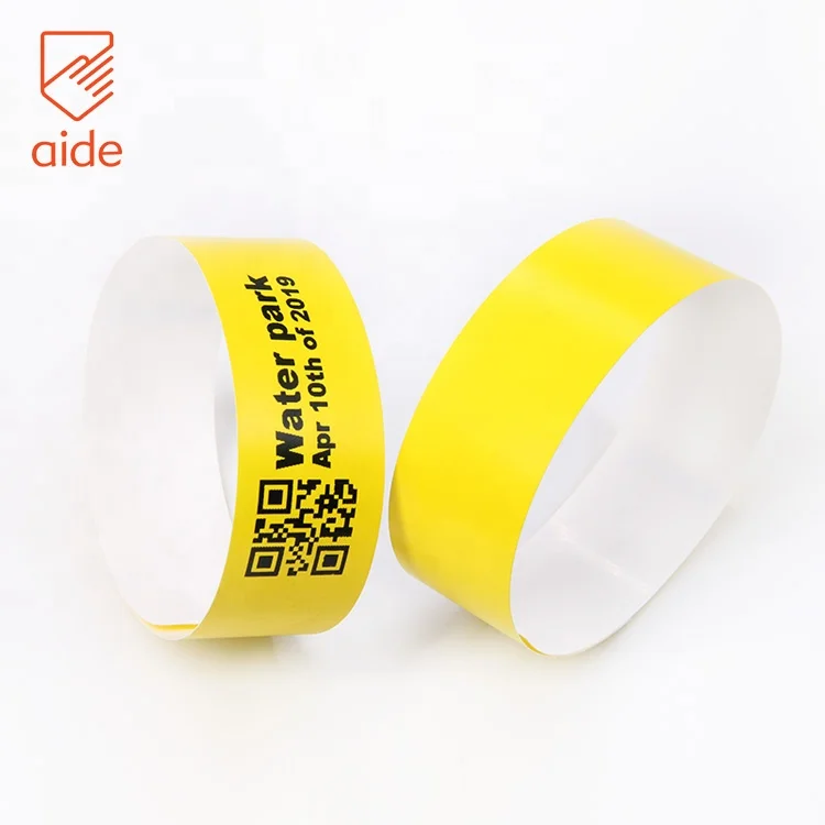 Disposable Waterproof Qr Code Custom Printing Paper Thermal Bracelet hospital wristband Direct Thermal wristbands