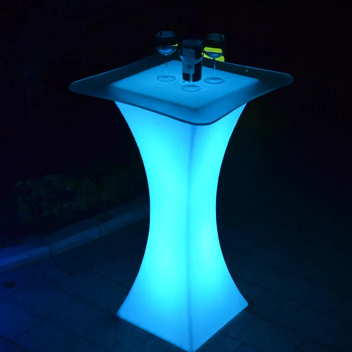 Hot Sales Modern Party Events and Bar Used Remote Color Changing Decorative LED Square Cocktail Table