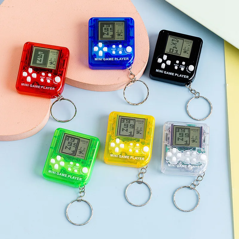 Vintage mini handheld video game key chain Hang adornment video game key chain