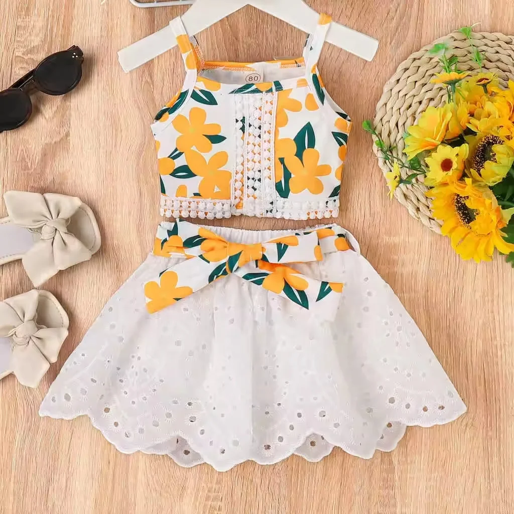 2024 Baby Girls Dress Cute summer Baby sleeveless dress Girls cotton Princess dress