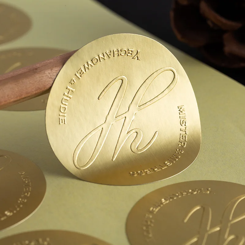 Waterproof Luxury Transfer 3d Embossed Metallic Silver Label Stickers Custom Gold Foil Logo Metal Stickers