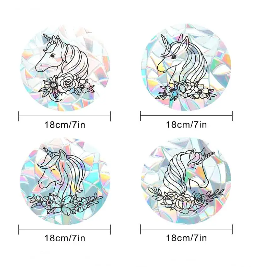 non adhesive unicorn stickers for girls butterflies sun catcher rainbow window sticker
