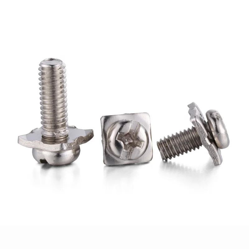 M3M3.5M4 Nickel Plated Steel T-type Square Washer SEMS Combination Screws