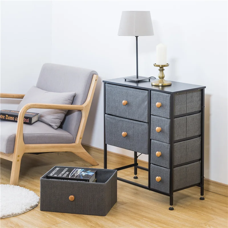 7 Drawers Fabric Cabinet Metal Frame Furniture Storage Dresser Bedroom Closet storage drawer