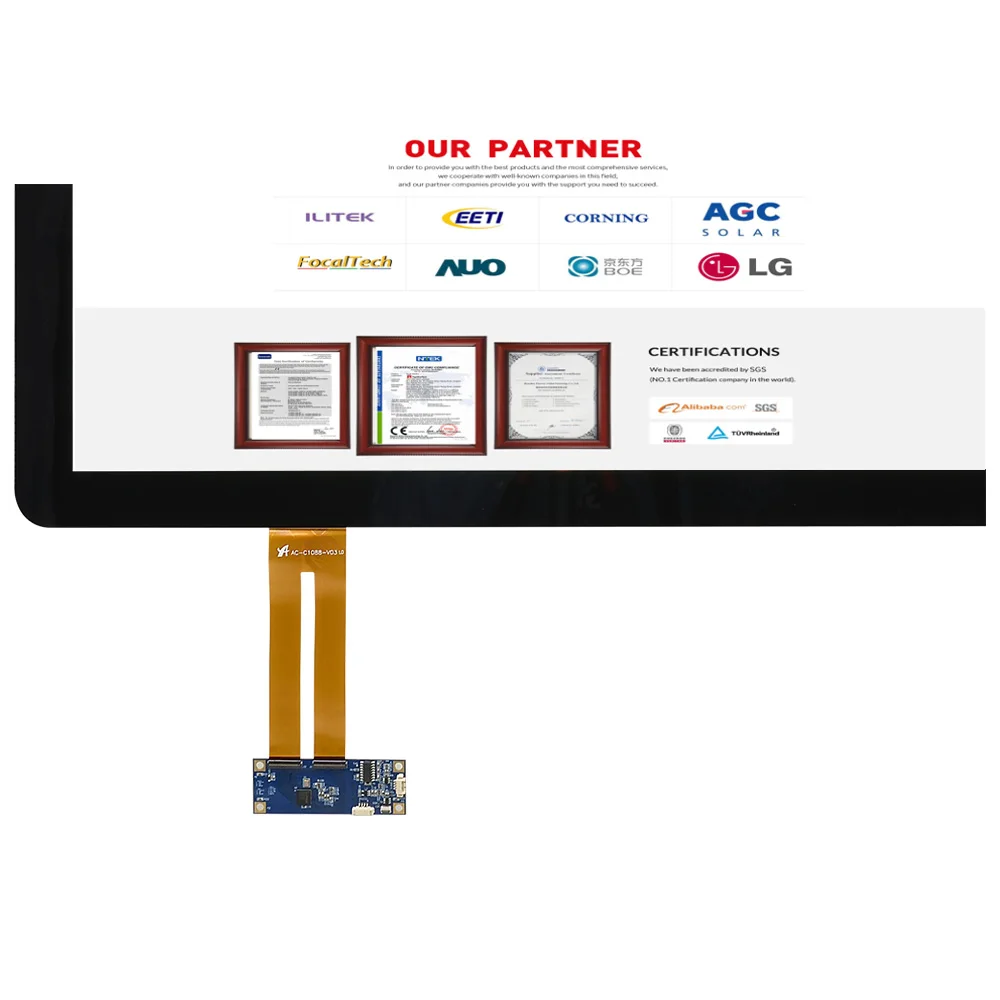 
TopOneTech Custom Touch Screen Capacitive Open frame embedded application monitor display panel tactil moniteur ecran tactile 