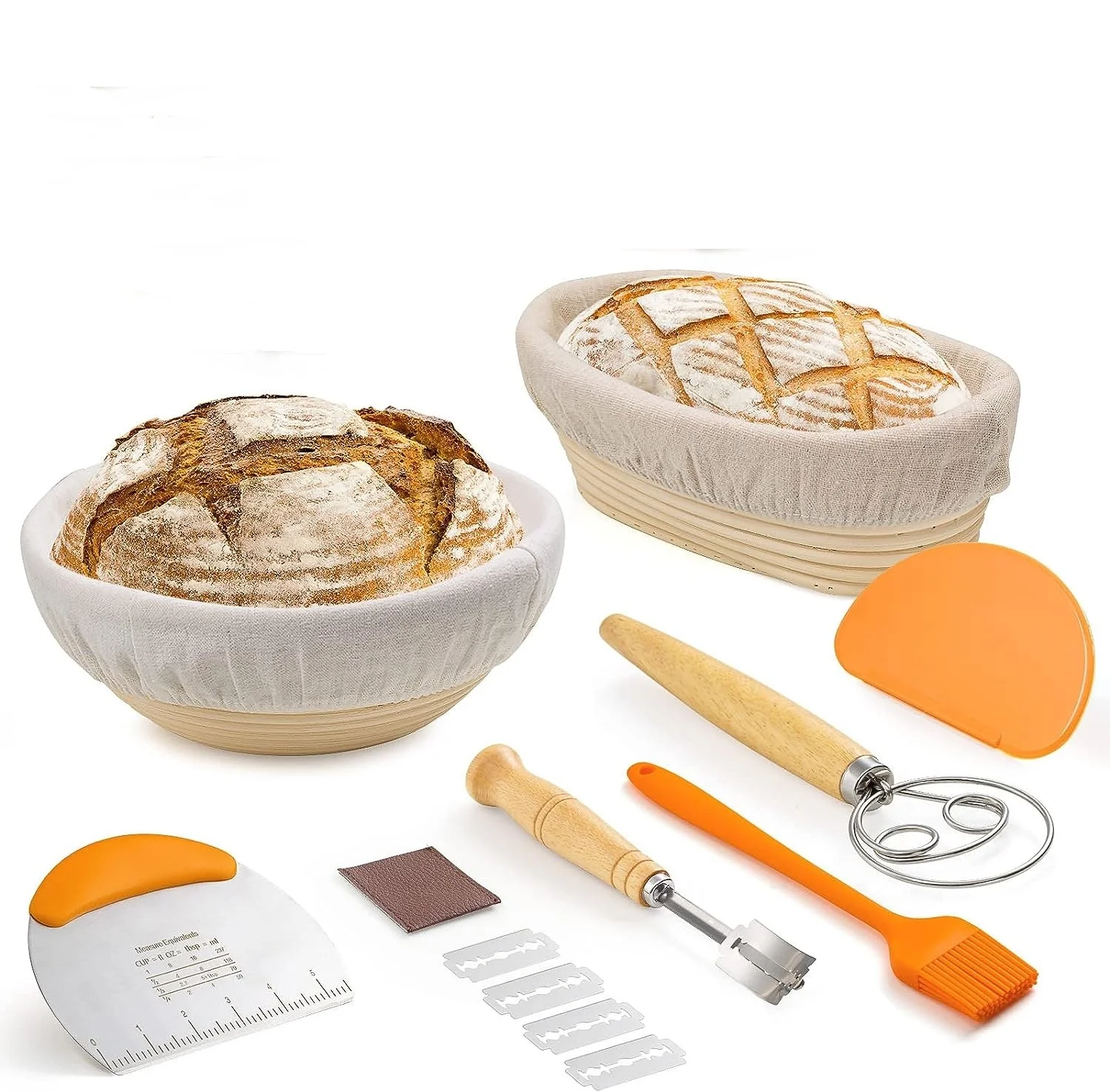 show box  Bread Proofing Basket 10 Inch Oval 9 Inch Round for Sourdough Baking Starter Silicone Bread Sling