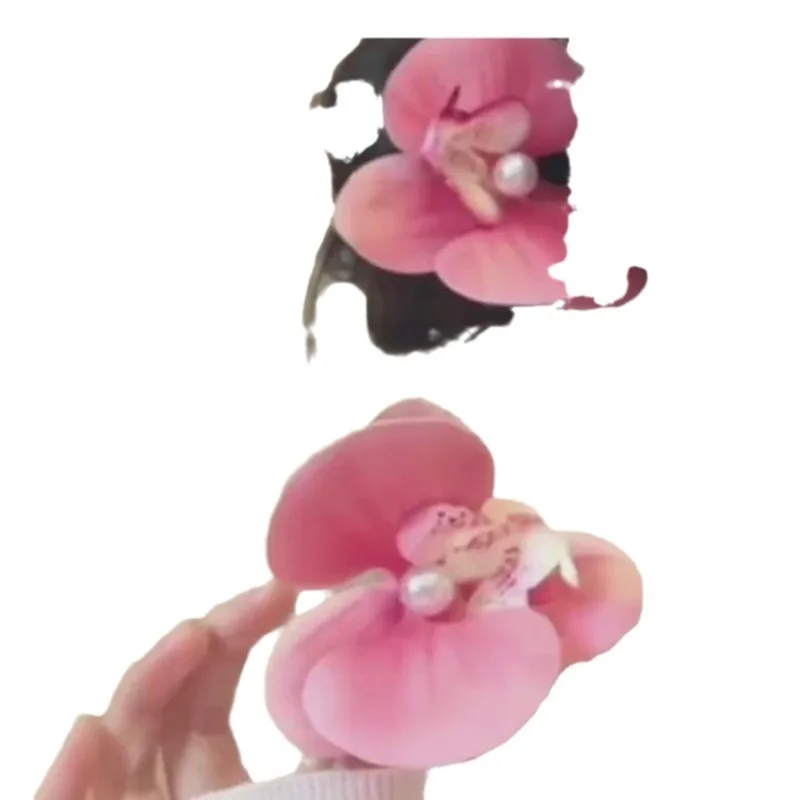 Phalaenopsis Flower Pearl Barrettes Sweet Fashion Side Clip Personality All-Match New Hair Pin Accessories