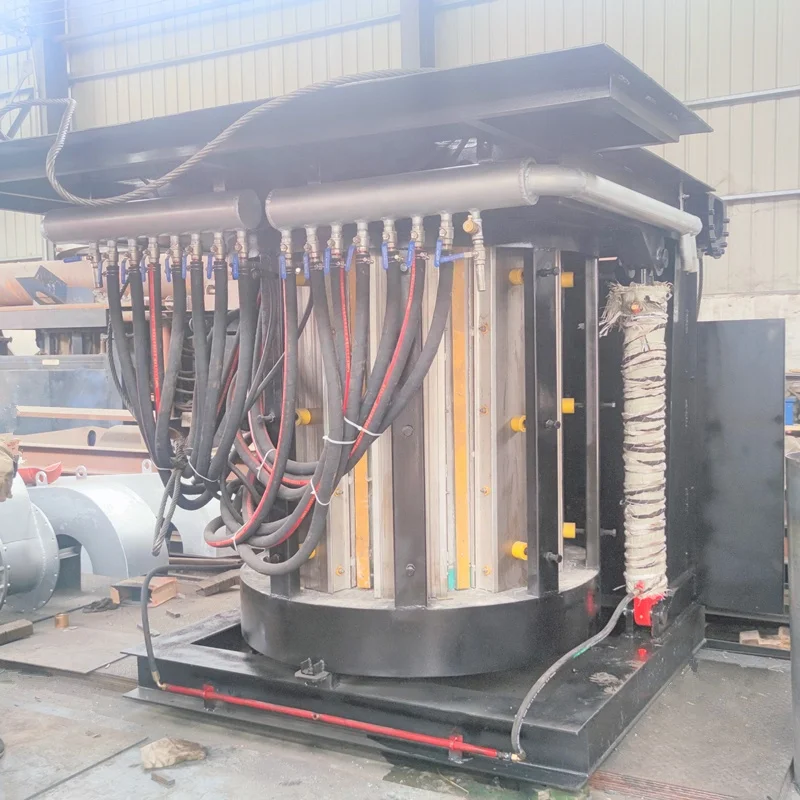 steel shell KGPS 5000kg iron melting induction furnace