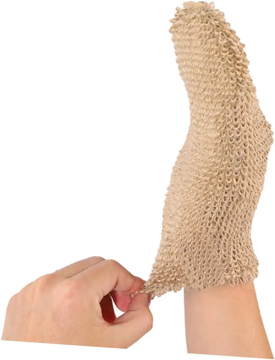 Natural Jute Exfoliating Gloves Eco Friendly Double Sided Hemp Scrub Gloves Remove Dead Skin Bath Gloves